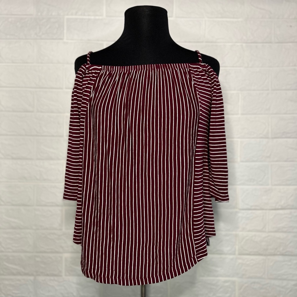 W5 Cold Shoulder Striped Top